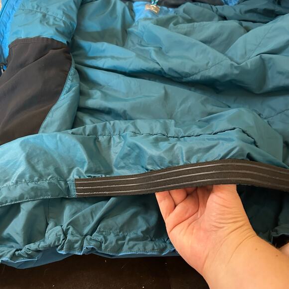 Montbell Jacket Womens Small Blue Yellow Charmoz Parka Well Loved Outdoor Winter - Picture 6 of 8